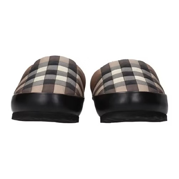 New Authentic BURBERRY SLIPPERS AND CLOGS MEN FABRIC BROWN BIRCH - Picture 9 of 12